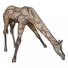 Monumental bronze giraffe sculpture